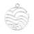 2 Pendentifs ronds vague ajourée 25*22mm argenté