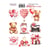 Planche de stickers couleur embelissement Fabrika Decoru TEDDY BEAR IN LOVE 382