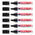 Lot de 6 marqueurs permanents - EDDING - Pointe biseautée 2-7 mm - Corps aluminium - Noir
