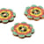 Bouton en bois fleur décorée multicolore 20mm