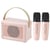Mini Enceinte Bluetooth Portable Double Microphone Karaoke Maison Son HIFI Clair Rose YONIS
