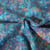 Tissu Popeline de Coton légère Esprit batik sur fond Bleu turquoise