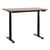 Bureau Électrique Réglable Plateau Bois Foncé et Structure Acier Noir 120 x 72 cm Hauteur Ajustable Assis-Debout Pieds Ronds Design Moderne