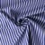 Tissu Coton imprimé  rayé Lisalou sur fond Bleu denim - Au mètre