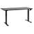 Bureau Réglable Manuellement Plateau et Structure Acier Noir 160 x 72 cm Hauteur Ajustable Assis Debout Pieds Carrés Design Moderne