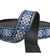 Sangle fleurs ethnique 38mm bleu/noir au mètre