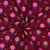 Tissu Jersey Coton imprimé Fleurs pailletées Rose et taupe sur fond Bordeaux