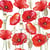 Lot de 4 serviettes en papier découpage collage 33 cm FLEUR COQUELICOT FOND BLANC F 4004