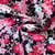 Tissu Coton imprimé Arty Fleurs roses et dorées sur fond Noir