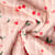 Tissu Double gaze de Coton Matelassé Cerises réversible Seersucker rayé sur fond Pêche