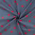 Tissu Chambray Coton imprimé Kiss rouge sur fond Bleu jean