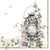 Lot de 4 serviettes en papier découpage collage 33 cm LANTERNE FLEUR ROSE F 611