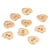 Lot de 6 boutons coeur alliage 12mm or