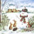 Lot de 4 serviettes en papier découpage collage 33 cm BOHOMME DE NEIGE LAPIN NO 313