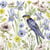 Lot de 4 serviettes en papier découpage collage 33 cm OISEAU BLEU FLEUR O 401