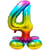 Ballon Géant Rainbow Chiffre 4 avec base (81 cm)