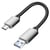 Avizar Mini Câble USB-C / USB Ultra Court 15cm CarPlay, Android Auto, Station de charge Gris