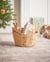 Panier Décoratif de Noël Naturel en Jacinthe d'Eau Tressée avec Accessoire Oreille de Renne