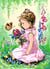 Canevas antique Elise et le papillon 45x60cm