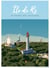Affiche Ile de Ré - Le phare des baleines | A3 : 29,7x42cm