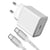 Force Power Chargeur Secteur 25W Power Delivery + Câble Renforcé USB C/USB C Blanc
