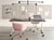 Bureau Marron Foncé et Blanc Structure en Métal Pliant Rectangulaire 160 x 60 cm avec Roulettes Style Moderne
