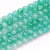 Fil de 97 perles ronde en verre craquelé fabrication bijoux 8 mm VERT