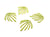 4 Breloques feuille 22*20mm Jaune