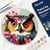Peinture par Numéro sur disque en bois Figured'Art - Hibou Fantaisie et Fleurs - Kit de Loisir Créatif DIY Numéro d'Art Complet - 30cm de diamètre