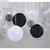 Boules alvéolées à  suspendre, 5/8/10cm coul. assorties, 6pces, noir/blanc/gris