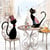 Lot de 4 serviettes en papier découpage collage 33 cm CHATS A PARIS A 4002
