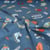 Tissu Jersey Coton Poppy Streetwear urbain sur fond Bleu denim