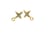 Paire boucles d'oreilles puce croix 10*13mm doré et strass cristal
