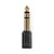 Nedis Adaptateur Audio Droit Jack 6.35mm Mâle vers Jack 3.5mm Femelle Noir / Or