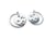 2 Breloques rondes ajourées lune et étoiles - 18*15mm - plaqué argent platine