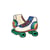 Ecusson thermocollant esprit seventies roller 4cm x 4cm
