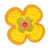 Ecusson thermocollant fleur orange 4x4cm