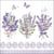 Lot de 4 serviettes en papier découpage collage 33 cm FLEUR LAVANDE PAPILLON