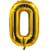 Ballon aluminium - 30 cm - or - chiffre 0