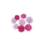 Soft Tulle Pompons assortis, tons rose foncé, ø4cm+ø5cm, Boite 8 pces