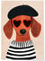Affiche Chien chic parisien | A3 : 29,7x42cm