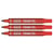 Lot de 3 marqueurs permanents pointe ogive 2 mm - PENTEL - Rouge - N50