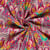 Tissu Popeline de Coton imprimé Girafes fleuris sur fond Framboise