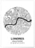 Affiche Carte Londres | A3 : 29,7x42cm