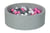 Piscine à balles Aire de jeu + 300 balles blanc, transparent, rose clair, gris - Velinda