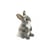 Peluche Lapin gris assis 17 cm - Hansa - Marron