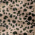 Tissu Double gaze Coton Karakulac pétales vert gris sur fond Beige