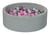 Piscine à balles Aire de jeu + 300 balles perle, transparent, rose clair, argent - Velinda