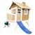 AXI Cabane enfant ROBIN Brun Blanc avec toboggan Bleu - Axi House