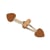 Lot de 4 brandebourgs coeur simili cuir marron havane 2,4cm x 10cm